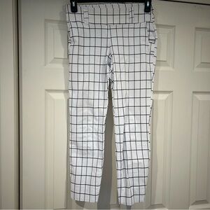 Jofit women’s cropped golf checkered white black athletic pants size small